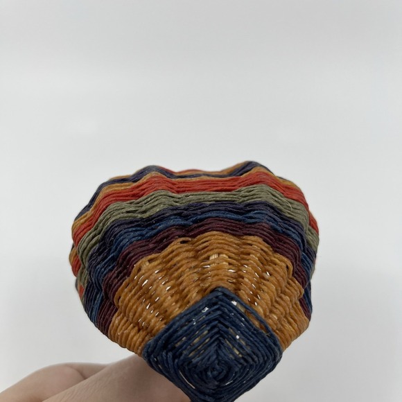 MINI Waxed Wicker BUTTOCKS BASKET Gods Eye Handcrafted‎ 3" - Picture 4 of 9